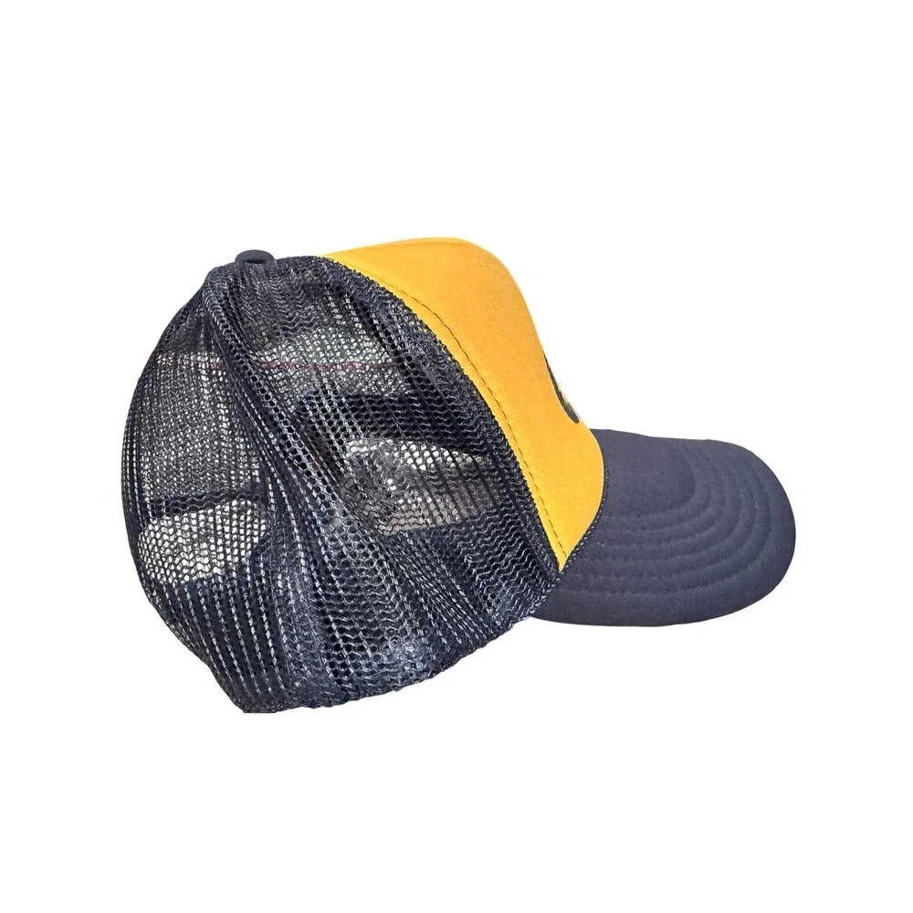 YETI Never Dull‎ Trucker Hat Mesh Back Snapback Yellow Navy One Size